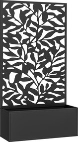 Outsunny Ghiveci cu spallier pentru plante cățărătoare din oțel, montare pe perete sau pe podea, 61x23x113 cm, negru | Aosom Romania