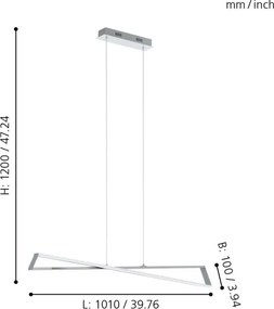 Eglo 95566 - LED Lustra AGRELA 2xLED/14,4W/230V