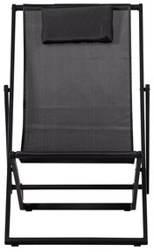 Șezlong de grădină negru din metal pliabil Esper – Exotan
