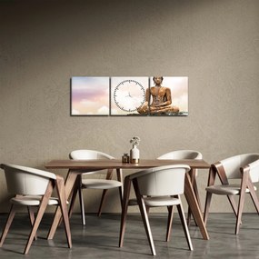 Tablou - Buddha care supraveghează pământul (cu ceas) (90x30 cm)