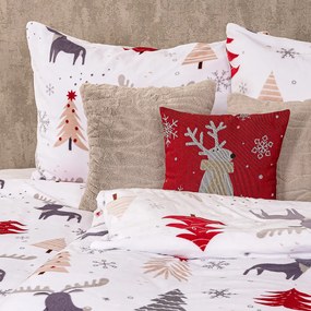 Lenjerie de pat din micro-flanelă 4Home Cute reindeer, 140 x 200 cm, 70 x 90 cm