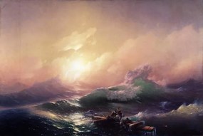 Reproducere La neuvieme vague (The ninth wave), 1850, Aivazovsky, Ivan Konstantinovich