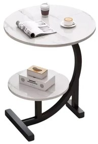 Masă de cafea modernă &ndash; Design elegant din MDF și metal, dimensiuni 40x40x60 cm