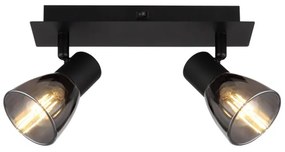 Spot de perete CLAUDE 2xE14/40W/230V negru Globo 54307-2