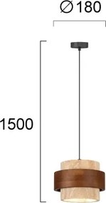 Lustră suspendată pe cablu SUSAN 1xGX53/15W/230V maro/bej