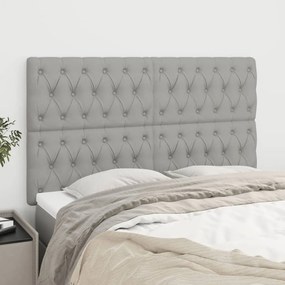 vidaXL Tăblii de pat, 4 buc, gri deschis, 72x7x78/88 cm, textil