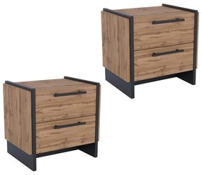 Set 2buc noptiere Adivinaba (stejar wotan + negru). 1116761