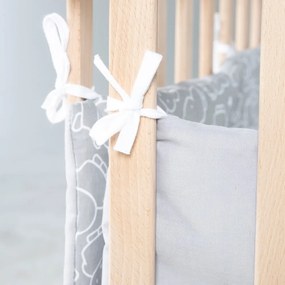 Apărătoare pentru pătuț alb/gri din amestec de bumbac 96 cm Miffy – Roba