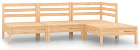 vidaXL Set mobilier relaxare de grădină, 4 piese, lemn masiv de pin