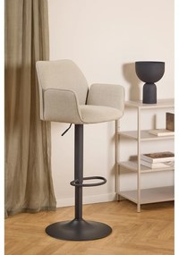 Scaun de bar bej cu înălțime ajustabilă, cu cotiere (înălțime șezut 85 cm) Glenda – Actona