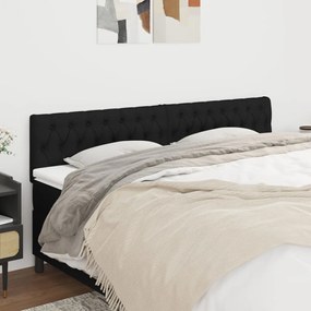 Tablii de pat, 2 buc, negru, 100x7x78 88 cm, textil 2, Negru, 200 x 7 x 78 88 cm