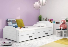 Expedo Pat pentru copii DOUGY P2 + saltea + somieră GRATIS, 90x200, alb, alb
