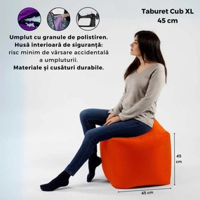 Taburet Cub XL, Material impermeabil - Verde