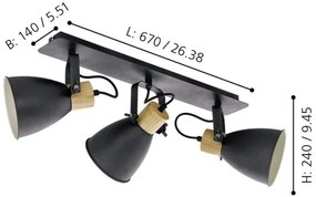 Eglo 99076 - Lampă spot COSWARTH 3xE27/40W/230V