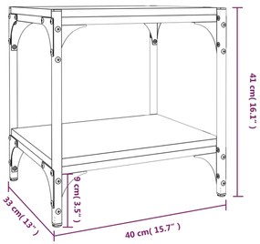 Comoda TV, stejar maro, 40x33x41 cm, lemn prelucrat si otel 1, Stejar brun, 40 x 33 x 41 cm