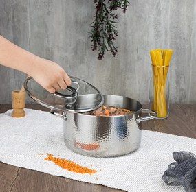 Cratita din inox Zilan ZLN1320, 4.5L, Diametru 24 cm, Manere nituite, Compatibil gaz, inductie electric, Compatibil masina de spalat vase