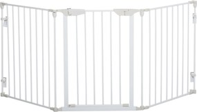 PawHut Gard Pliabil și Modular pentru Câini cu 3 Panouri Alb | Aosom Romania