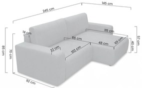 Colțar extensibil Avia L universal - grafit stofă boucle Gerra 120