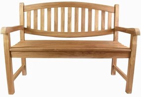 Bancă de 2 locuri DIVERO, lemn de tec tratat, 120 cm.