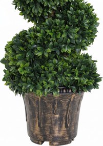 Outsunny Plantă Artificială Decorativă Buxus în Spirală cu Ghiveci Inclus, Ф32x120 cm, Verde | Aosom Romania