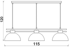 Lustră pe cablu ESTATE 3xE27/15W/230V albastru
