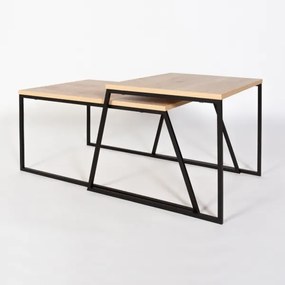 SET 2x măsuță de cafea PAL bej/negru