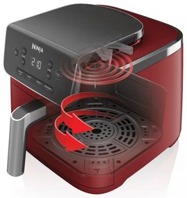 Friteuza cu aer cald Ninja AF140EUCM PRO, 1750W, 4.7 L, 40-240°C, 4 programe, Timer, AirCrisp, Acoperire antiaderenta, Bordeaux