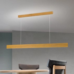 Lustra LED suspendata iluminat ambiental up/down GIDEON lemn