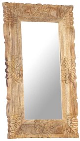 Oglinda 80x50 cm, lemn masiv de mango 1, Maro, 80 x 50 cm