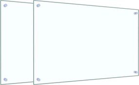 vidaXL Panou antistropi bucătărie 2 buc. transparent 80x50 cm sticlă