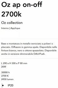 Aplica LED design circular Oz ap on-off 2700k alba