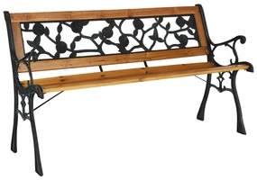 Bancă de grădină Faiza, negru , 126 x 52 x 73 cm