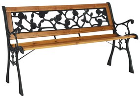 Bancă de grădină Faiza, negru , 126 x 52 x 73 cm