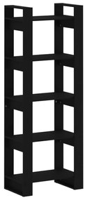 813893 vidaXL Bibliotecă/Separator cameră, negru, 60x35x160 cm, lemn masiv