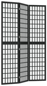 352079 vidaXL Paravan pliabil cu 3 panouri, stil japonez, negru, 120x170 cm