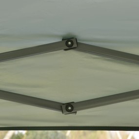 Outsunny Pavilion pliabil 300x300 cm, cort de grădină cu geantă de transport cu roți, impermeabil, cadru din oțel, pentru exterior, petreceri, camping, verde | Aosom Romania