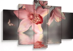 Tablou - Flori și fluture (150x105 cm)
