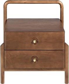 Noptiera LUX din lemn furniruit Walnut