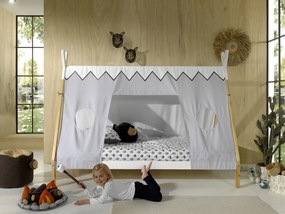 Set TIPI format în Pat copiiul înalt fără gard (90 x 200 cm) și setul textil asortat.