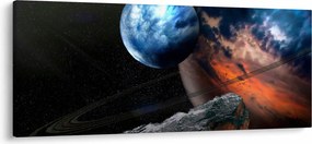 Tablou planetei în cosmos (120x50 cm)