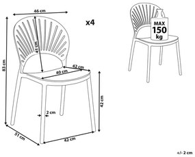 Set 4 buc scaune de sufragerie Ostza (roz). 1081822