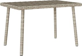 vidaXL Masuta de cafea gradina dreptunghiulara gri deschis polirattan