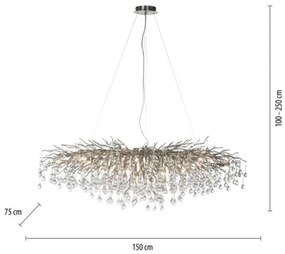 Lustră pe cablu Paul Neuhaus 2031-55 ICICLE 15xG9/40W/230V