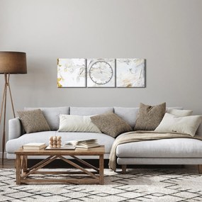 Tablou - Hârtie de ulei cu design de marmură (cu ceas) (90x30 cm)