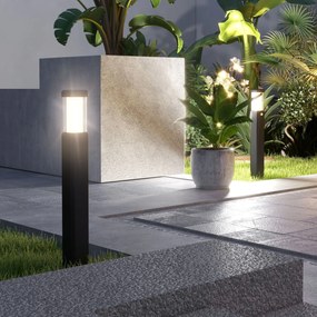 Outsunny Set de 2 lampi de exterior, stalpi luminoase LED, Etanche IP65, Lumina pentru alei si drumuri, negru | Aosom Romania