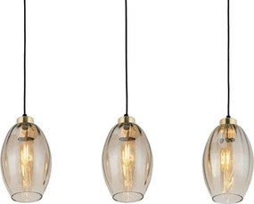 Lustră LED suspendată pe cablu SEBO 3xE27/15W/230V negru/bej fumuriu