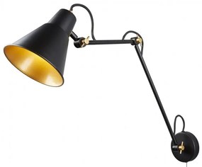 Aplica moderna design retro Adjustable Wall negru/auriu 7403BK SRT