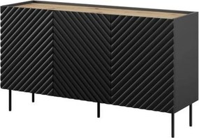 Comoda ONDA, negru/stejar, PAL laminat, 150x45x85 cm