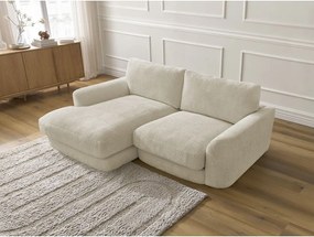 Colțar bej cu tapițerie din chenille (cu colț pe partea stângă/cu șezlong) Leonore – Bobochic Paris