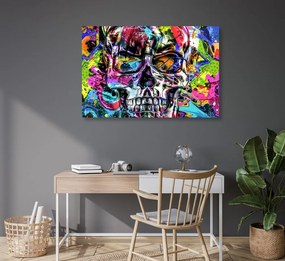 Tablou craniu de artă colorat